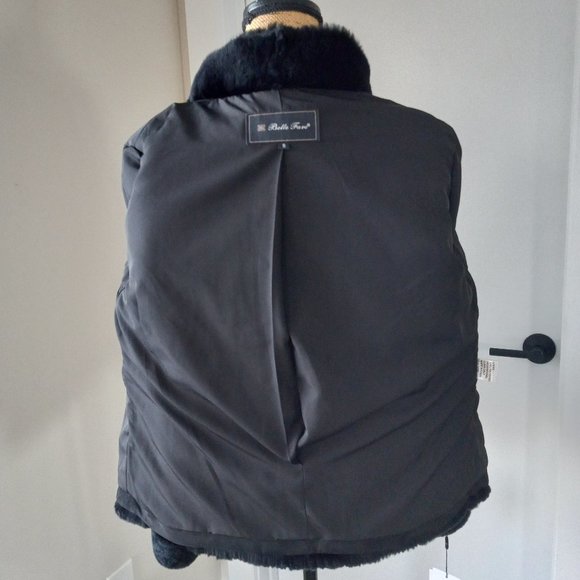 NWT Belle Fare The Cairo Black Rabbit Fur Jacket - Picture 9 of 14